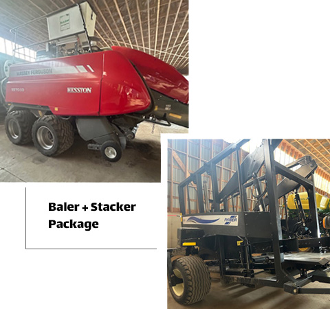 used >2021 Massey 2270xd Baler + 2021 Phiber Stacker for sale